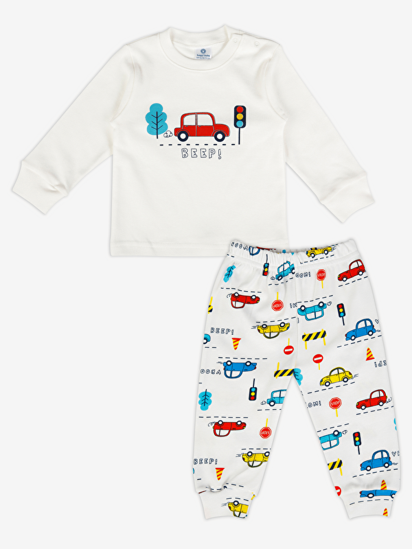 Luggi Baby Bisiklet Yaka Uzun Kollu Erkek Bebek Pijama Takımı
