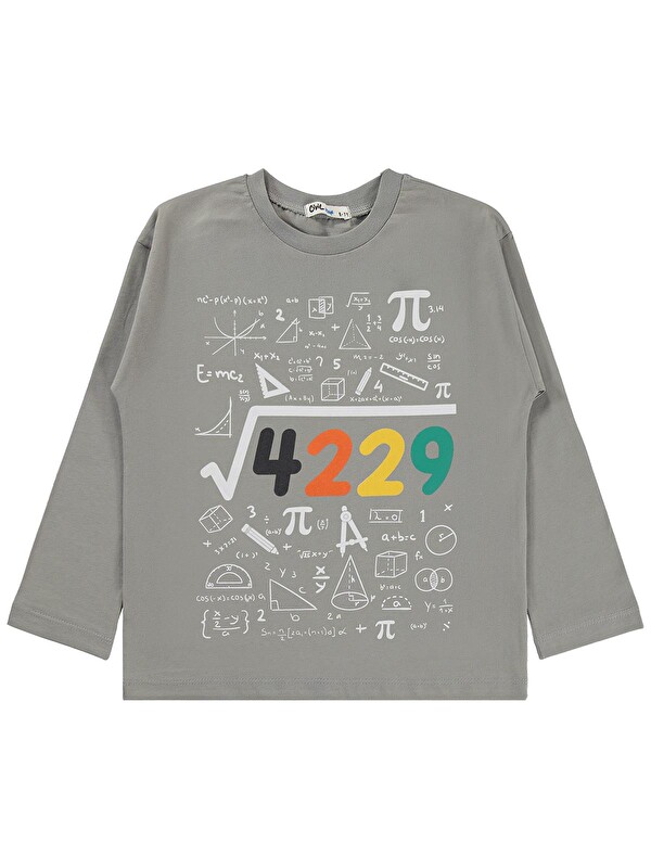 Civil Boys 4489 Baskılı 10-13 Yaş Sweatshirt - Gri