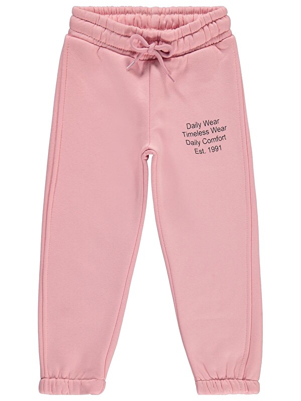 Civil Girls Daily Wear Baskılı 2-5 Yaş Eşofman Altı - Pudra