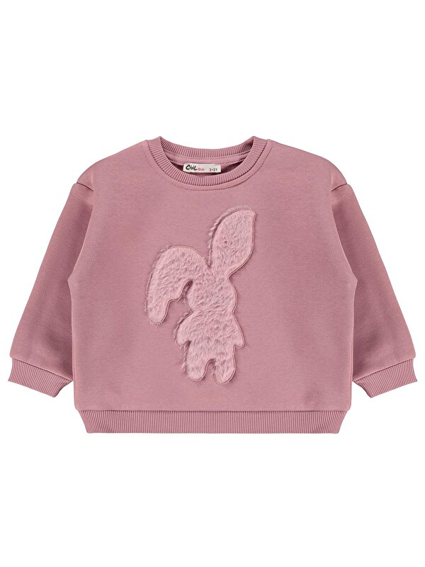 Civil Girls Tavşan Nakışlı 2-5 Yaş Sweatshirt - Pembe