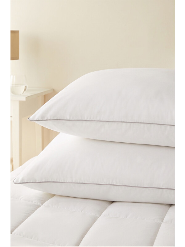 Ocean Home Textile 2'li Pamuklu Saten Biyeli 800 Gr Mikrojel Yastık Seti 50 x 70 cm