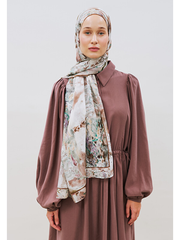 Fresh Scarfs Floral Symphony Desen Rami Viskon Şal Toprak