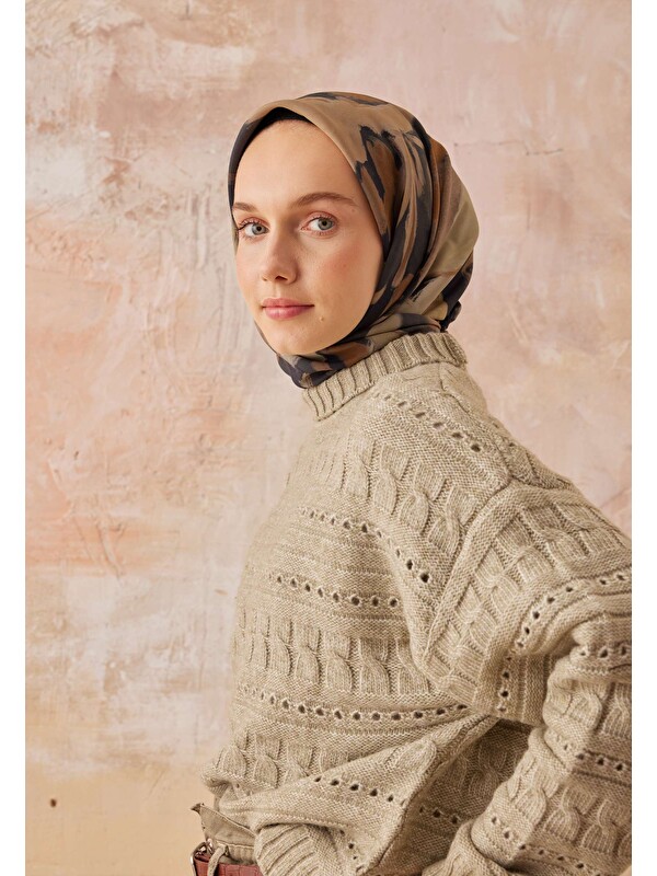 Fresh Scarfs Noa Desen Pamuk İpek Eşarp Siyah