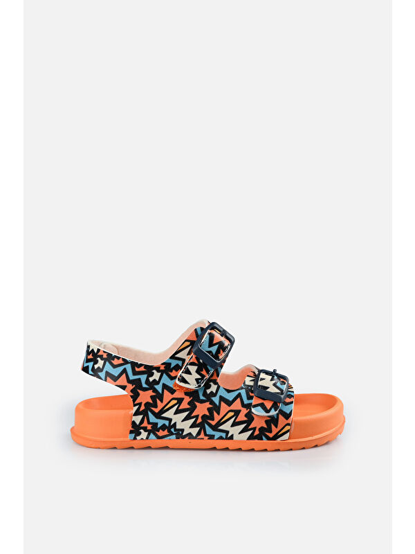 Miyu II Baskılı Erkek Bebek Orange Sandalet - Görsel 2