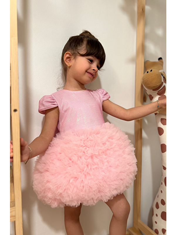 PENU BABY KİDS Tütülü Kısa Kollu Kız Bebek Elbise
