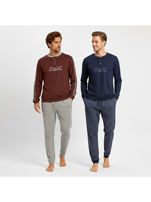 Bonbon Erkek Pamuklu 2 Adet 2'Li Pijama Takımı Bb2224
