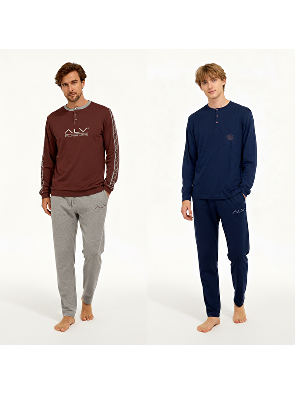 Bonbon Erkek Pamuklu 2 Adet 2'Li Pijama Takımı Bb2232