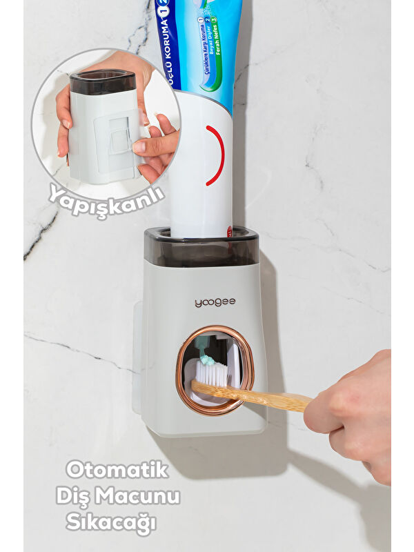 Porsima M543 Yapışkanlı Otomatik Diş Macunu Sıkacağı - Duvara Monte Pratik Dispenser