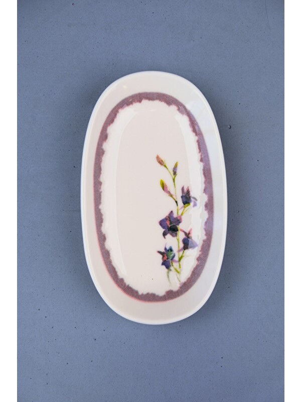TABAK EVİ Porselen Morden Oval Kayık Tabak 15x8,5x2cm MRD1 Tekli
