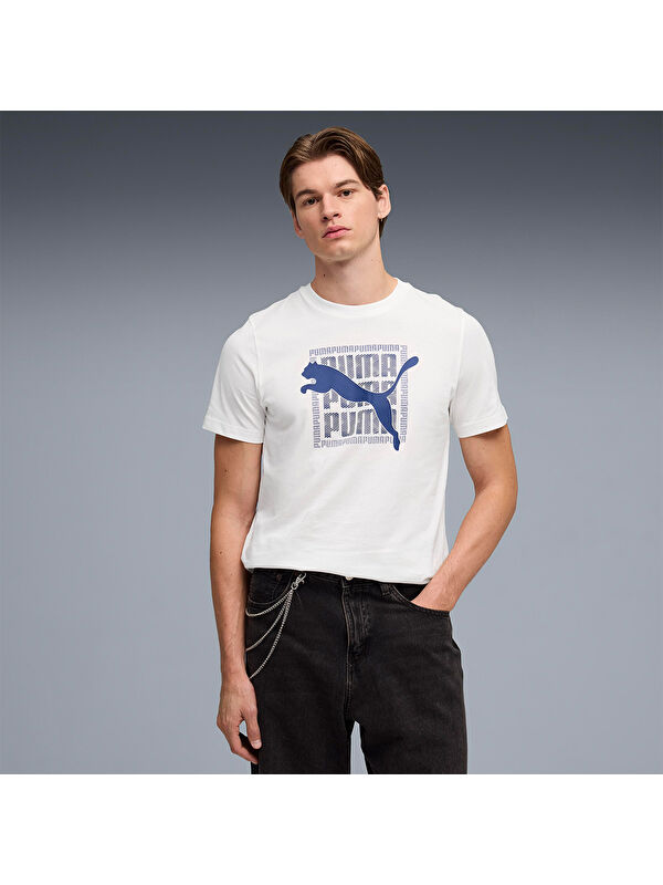 Puma Graphic Erkek Beyaz Tişört