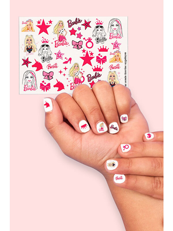 Le Mabelle Pembe Barbie Kız Çocuk Tırnak Sticker