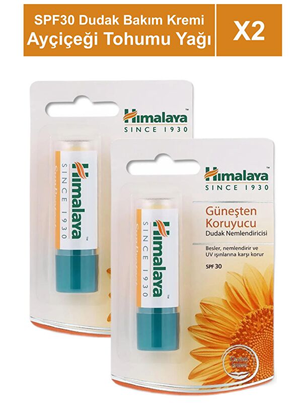 Himalaya Since 1930 Güneş Koruyucu SPF 30 Dudak Bakım Kremi 4,5 gr 2 Adet | Ayçiçeği Tohumu Yağı | Petrol İçermez