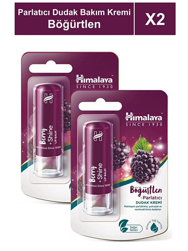 Himalaya Since 1930 Parlatıcı Dudak Bakım Kremi 4,5 gr 2 Adet | Böğürtlen | Silikon, Petrol İçermez
