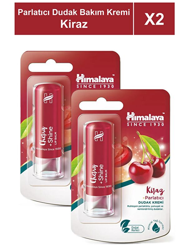 Himalaya Since 1930 Parlatıcı Dudak Bakım Kremi 4,5 gr 2 Adet | Kiraz | Silikon, Petrol İçermez