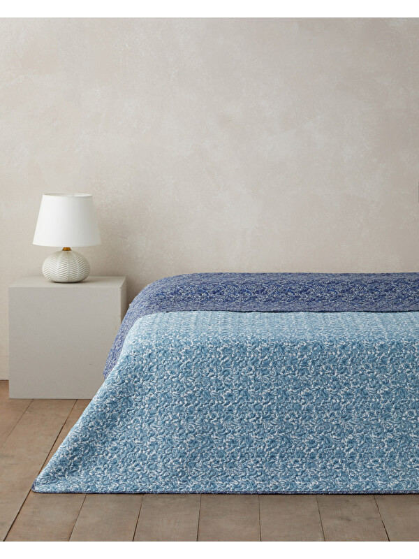 English Home Paisley Celeste Çift Kişilik Çok Amaçlı Örtü 200x220 cm Mavi