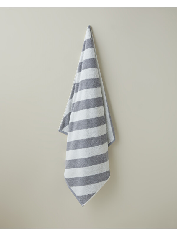 English Home Diagonal Pamuk Banyo Havlusu 90x150 cm Gri