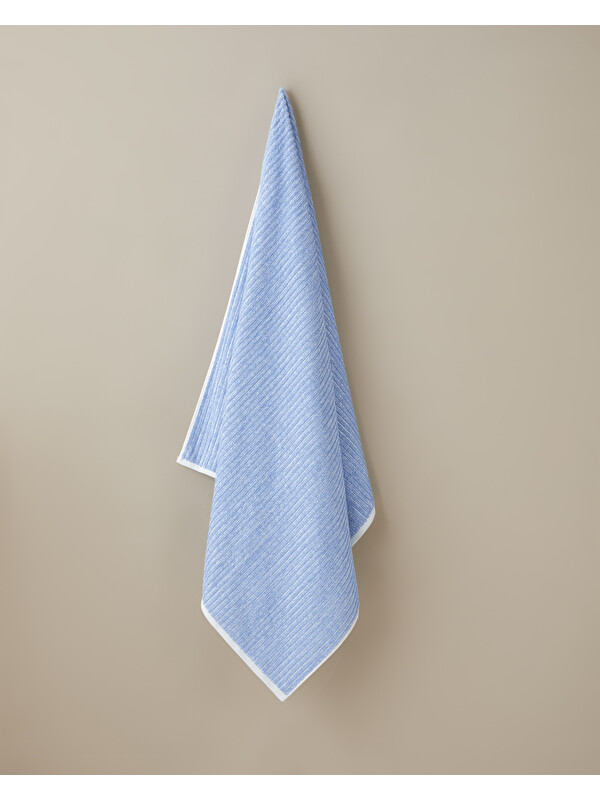 English Home Melange Stripe Pamuk Banyo Havlusu 90x150 cm Mavi