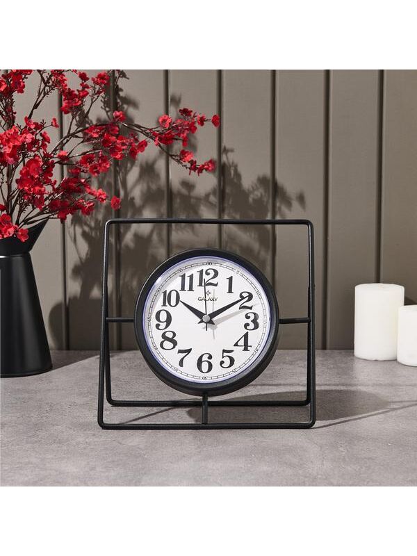 Galaxy Metal Dikdörtgen Yuvarlak Masa Saati - 24 cm
