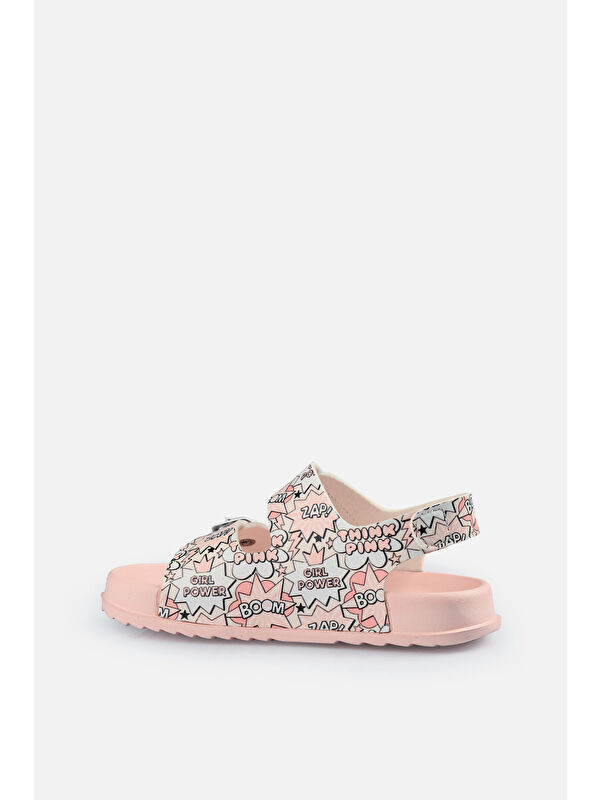 Miyu II Baskılı Kız Bebek Pudra Sandalet - Görsel 8