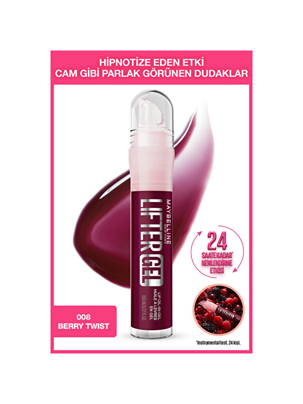 Maybelline New York Lifter Gel Ekstra Parlak ve Nemlendirici Dudak Parlatıcısı - 08 Berry Twist