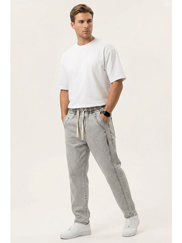 Bigdart Erkek Rahat Kesim Baggy Jean Pantolon 30076 - Taş