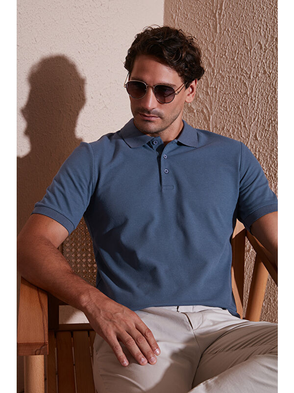Buratti %100 Pamuk Regular Fit Düğmeli Erkek Polo Yaka Tişört 5902127