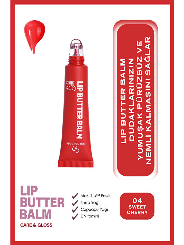 GOLDEN ROSE Lip Butter Balm No: 04 Sweet Cherry - Nemlendirici ve Parlatıcı Dudak Balmı