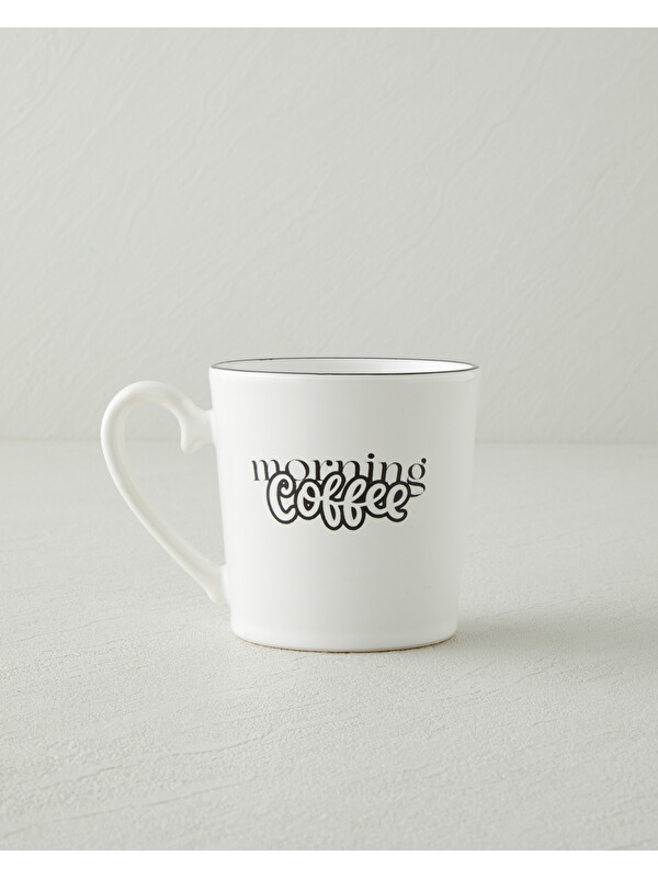 English Home Morning Coffee Seramik Kupa 330 ml Siyah - Beyaz