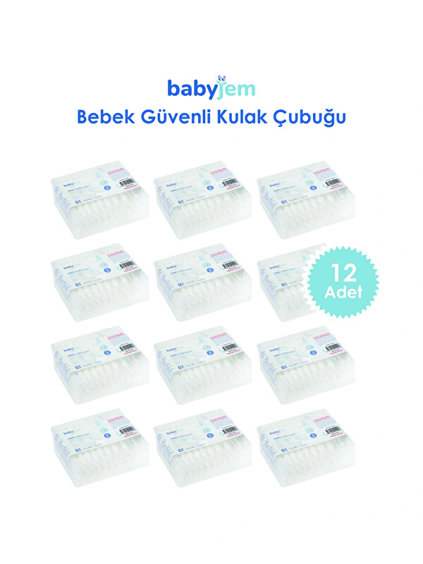 Babyjem 907 Bebek Kulak & Burun Çubuğu 60 Adet/ 12'li