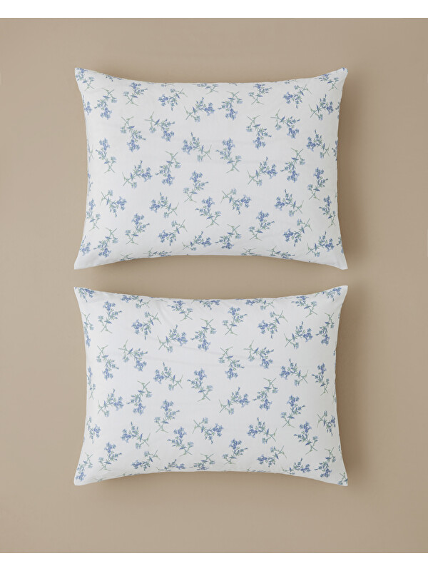 English Home Blue Spring Kolay Ütülenir 2'li Yastık Kılıfı 50x70 cm Mavi