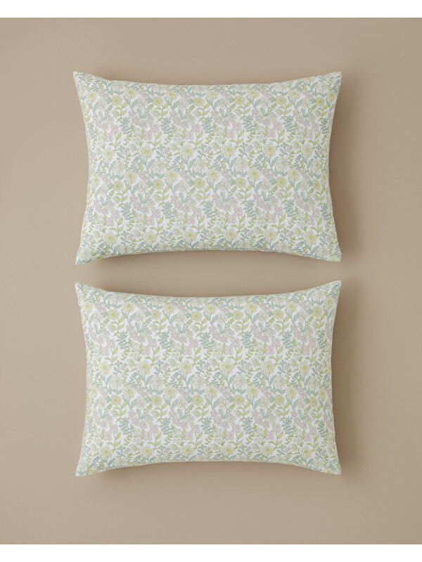 English Home Spring Garden Kolay Ütülenir 2'li Yastık Kılıfı 50x70 cm Yeşil