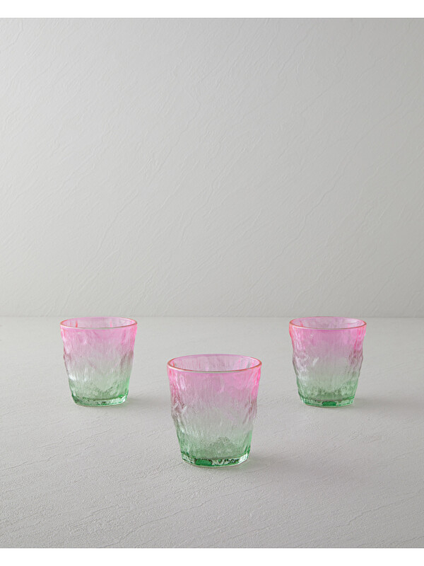 English Home Minty Cam 3'lü Bardak 240 ml Pembe - Yeşil