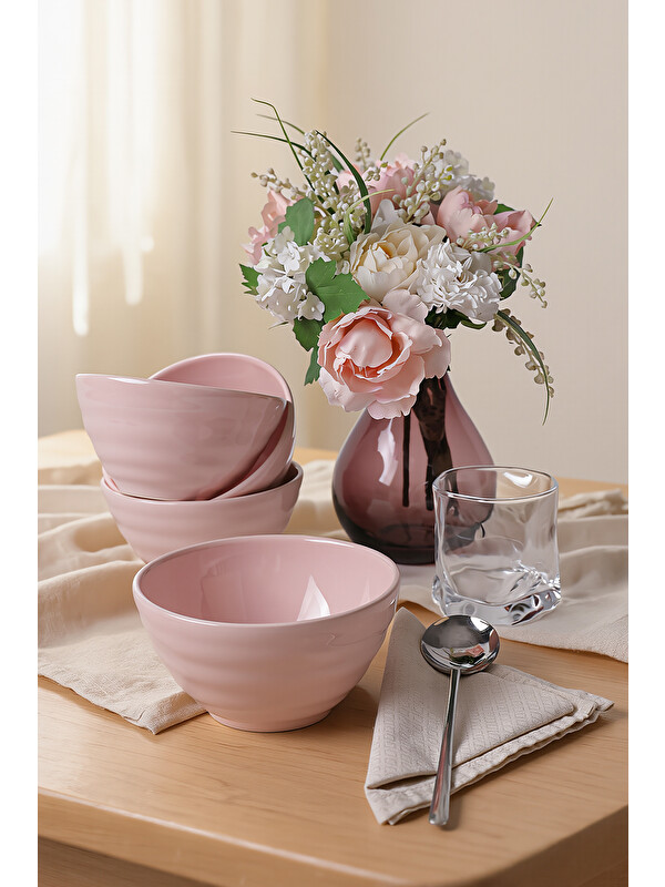 Keramika Açık Pembe Escargot Kase 14 cm 4 Adet
