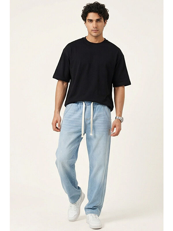 Bigdart Erkek Rahat Kesim Baggy Jean Pantolon 30076 - Mavi