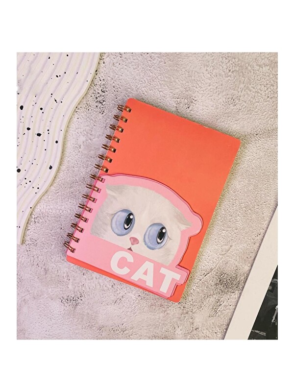 Bam Hediyelik Eşya Sevimli Kedi Kapaklı Spiral Defter