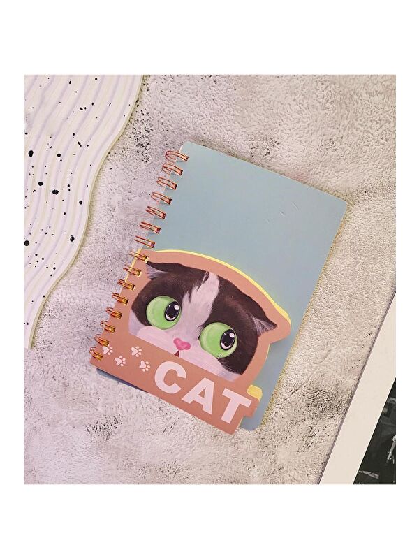 Bam Hediyelik Eşya Sevimli Kedi Kapaklı Spiral Defter