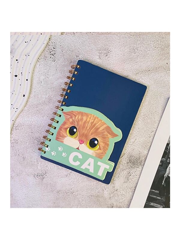Bam Hediyelik Eşya Sevimli Kedi Kapaklı Spiral Defter