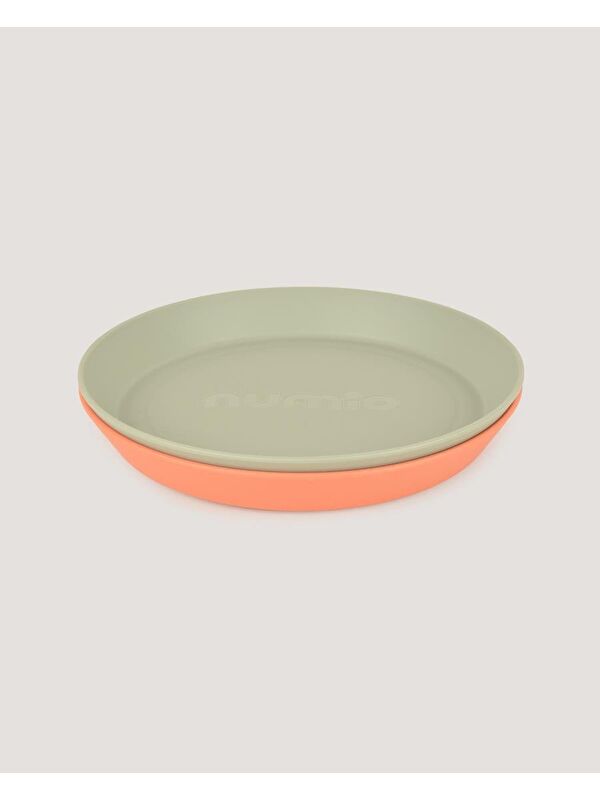 Let's Be Child 2'Li Yuvarlak Tabak Sage Green-Peach