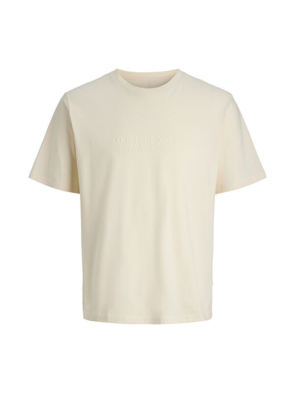 Jack & Jones Skills Minimal Erkek Bej Tişört