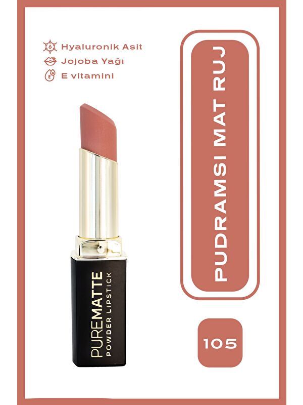 GOLDEN ROSE Pure Matte Powder Lipstick No: 105 - Pudralı Mat Ruj