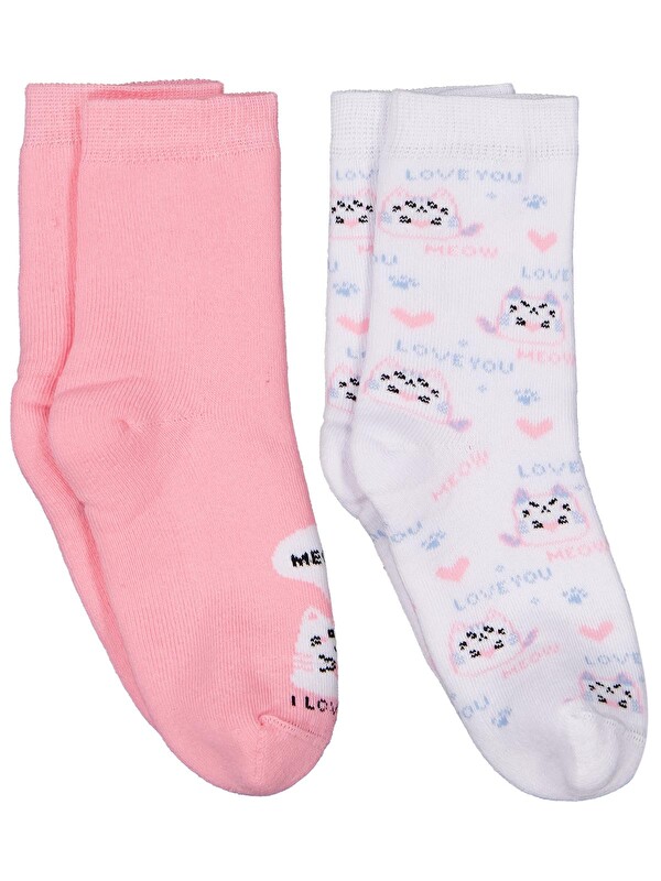 Civil Girls Meow Havlu 2'li 2-12 Yaş Kız Soket Çorap - Standart