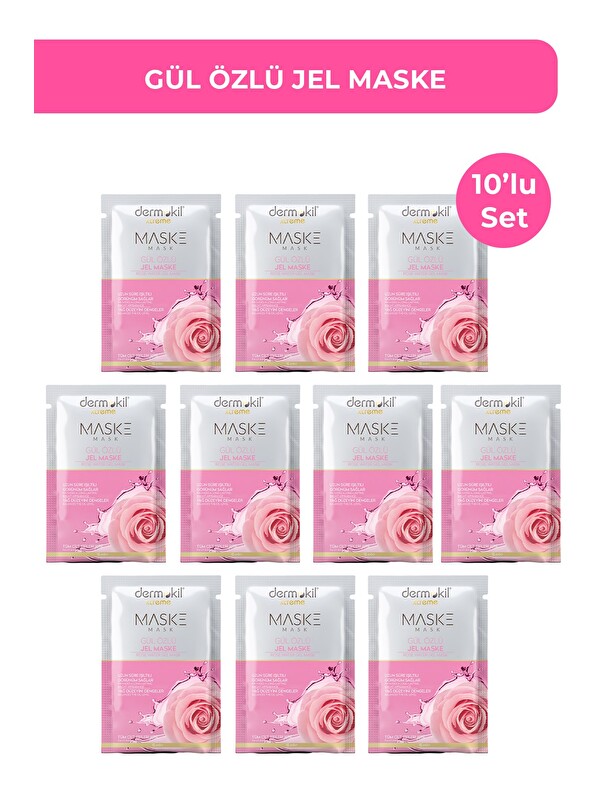 Dermokil Aydınlatıcı Gül Özlü Jel Maske 15 ml x 10 Adet