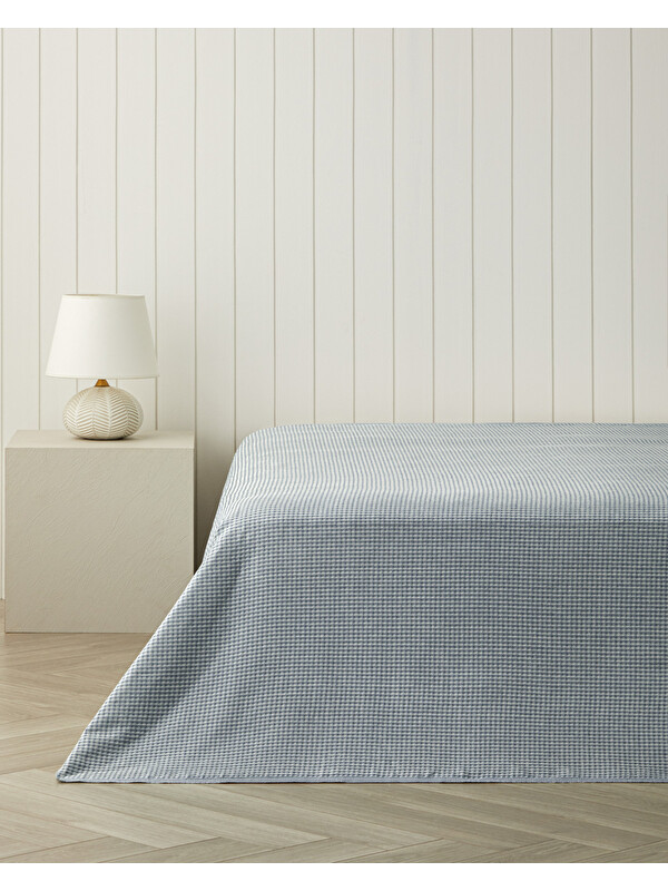 English Home Modern Grid Tek Kişilik Pike 150x220 cm Lacivert