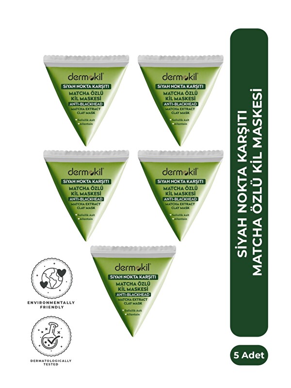 Dermokil Siyah Nokta Karşıtı Matcha Özlü Kil Maskesi 9 ml x 5 Adet