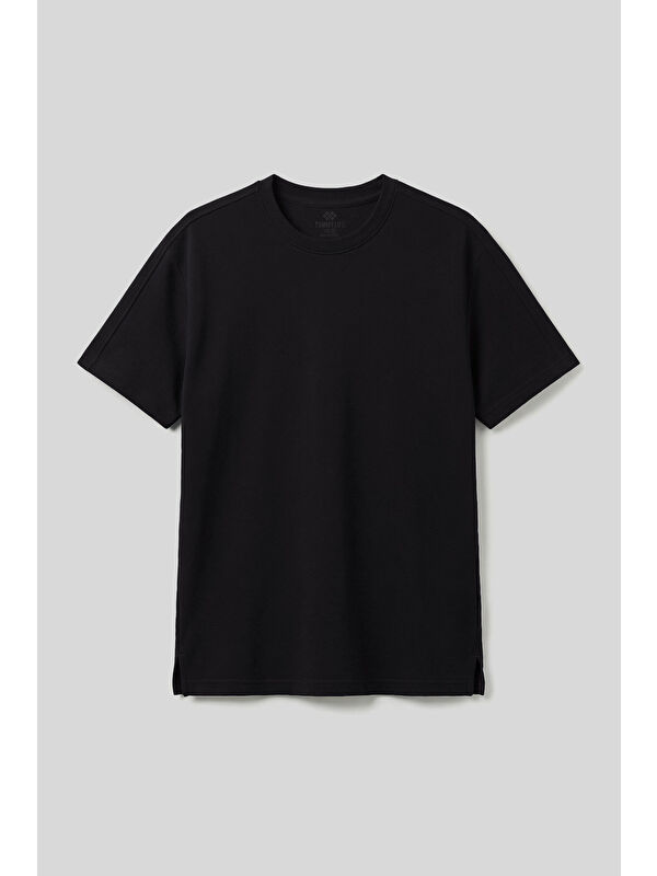 Tommylife Siyah Rahat Form Esnek Nefes Alabilir Erkek T-Shirt - 88495