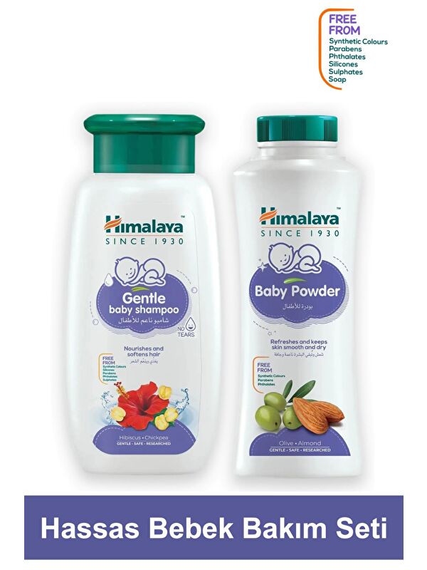 Himalaya Since 1930 Hassas Göz Yakmayan Bebek Şampuanı 400 ml ve Bebek Pudrası 200 gr | Paraben, Silikon İçermez