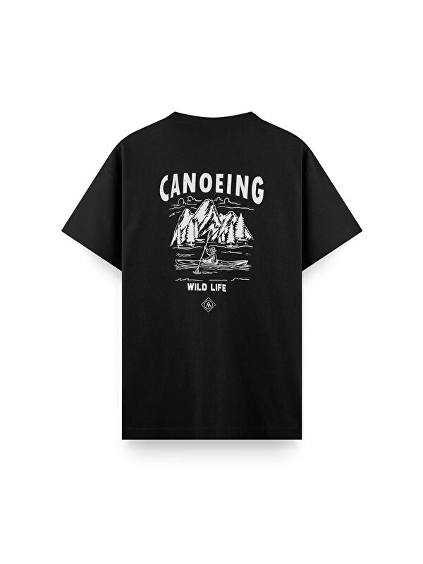 Oksit Canoening Sırt Baskılı Bisiklet Yaka Unisex Tişört