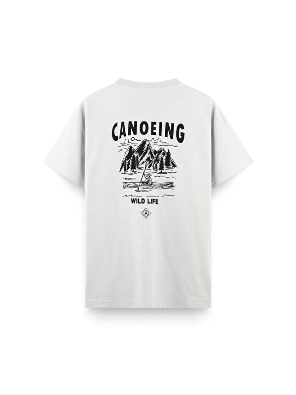 Oksit Canoening Sırt Baskılı Bisiklet Yaka Unisex Tişört