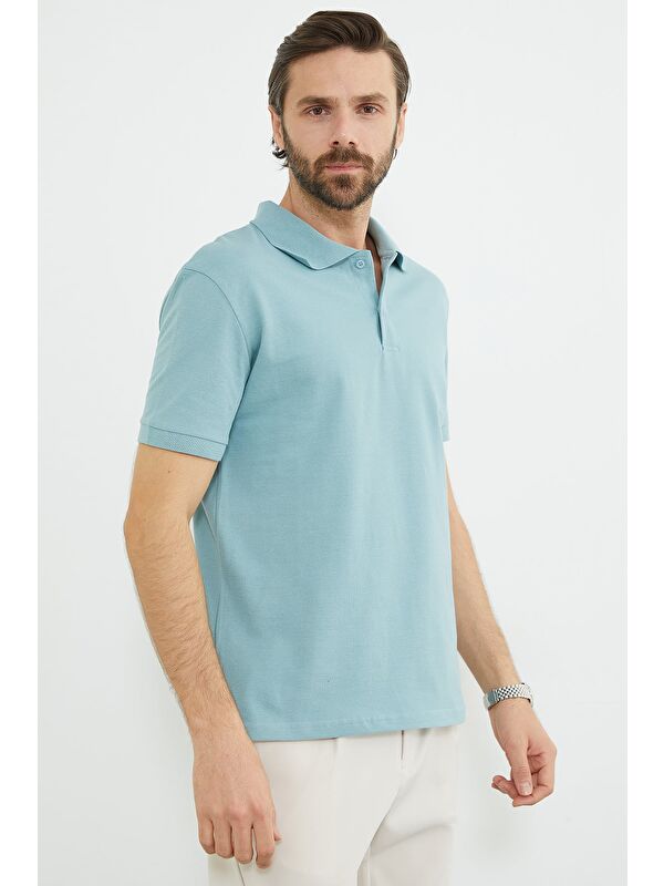 Fullamoda Basic Polo Yaka Yarım Düğmeli Tişört