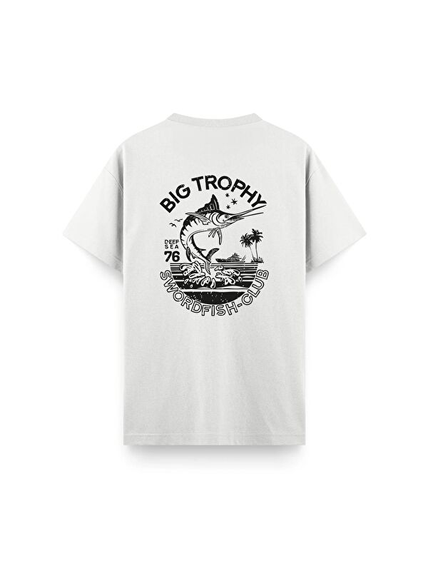 Oksit Big Trophy Sırt Baskılı Bisiklet Yaka Unisex Tişört